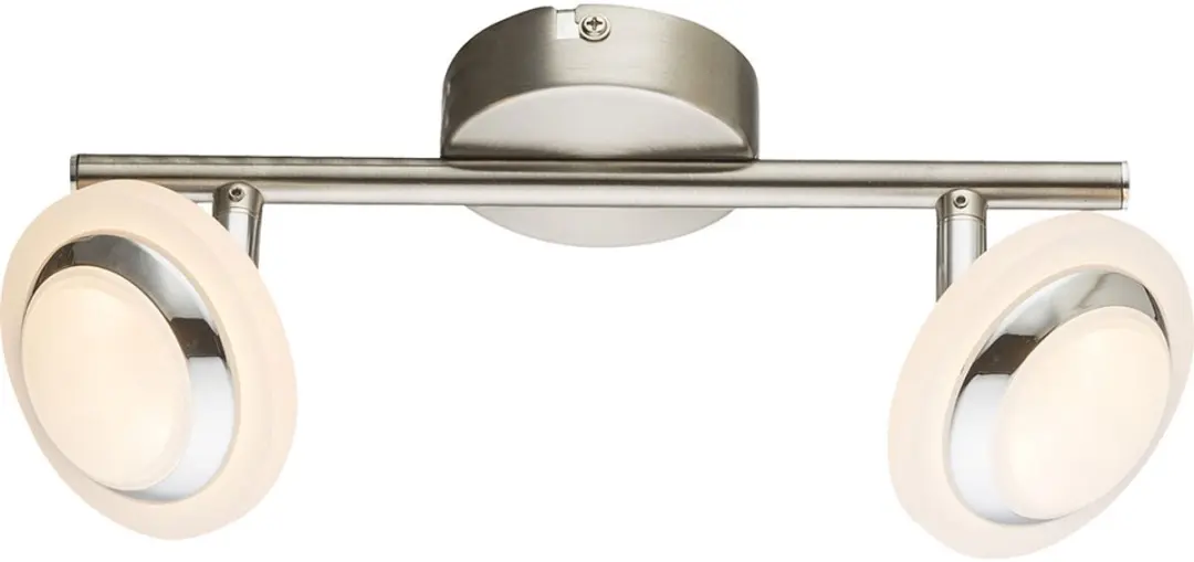Plafondlamp woonkamer LED plafondlamp chroom, draaibare spots, 2x4W 2x 280lm war