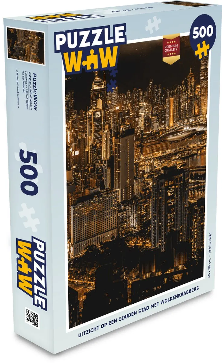 PuzzleWow Stad Gebouwen Legpuzzel 500 Stuks - Multicolor