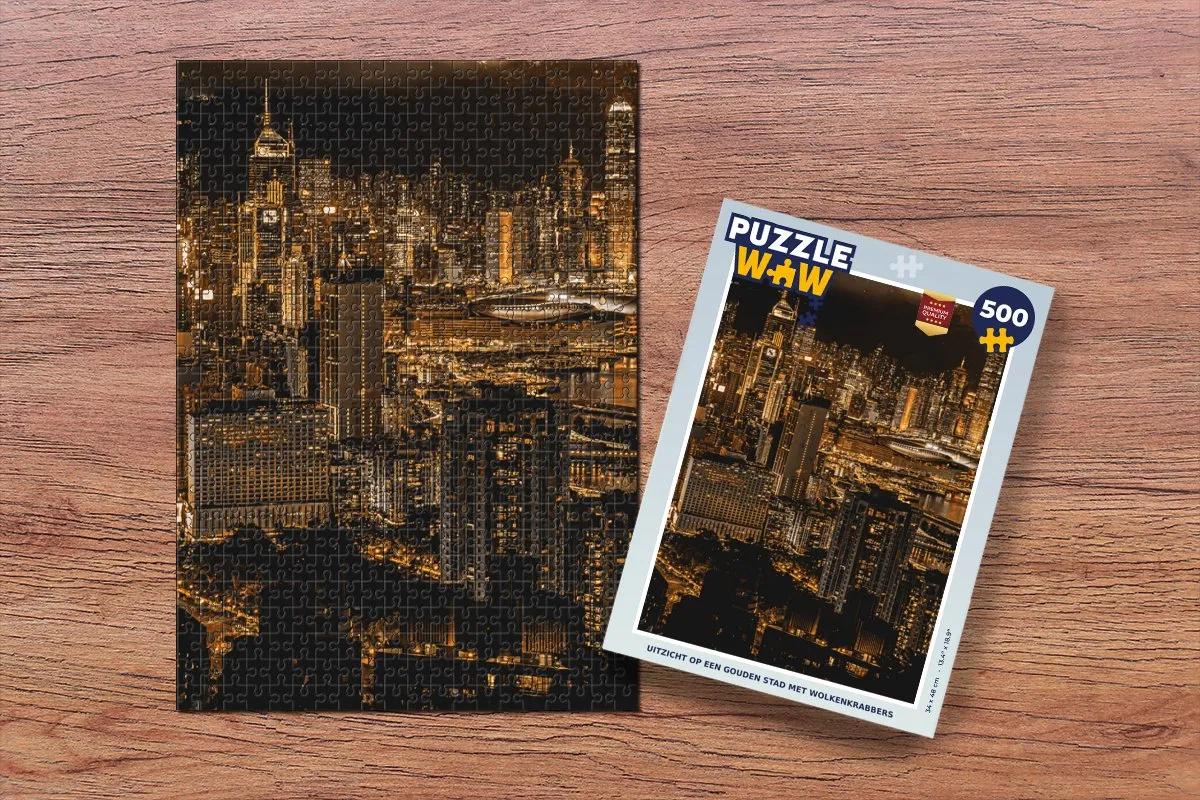 PuzzleWow Stad Gebouwen Legpuzzel 500 Stuks - Multicolor