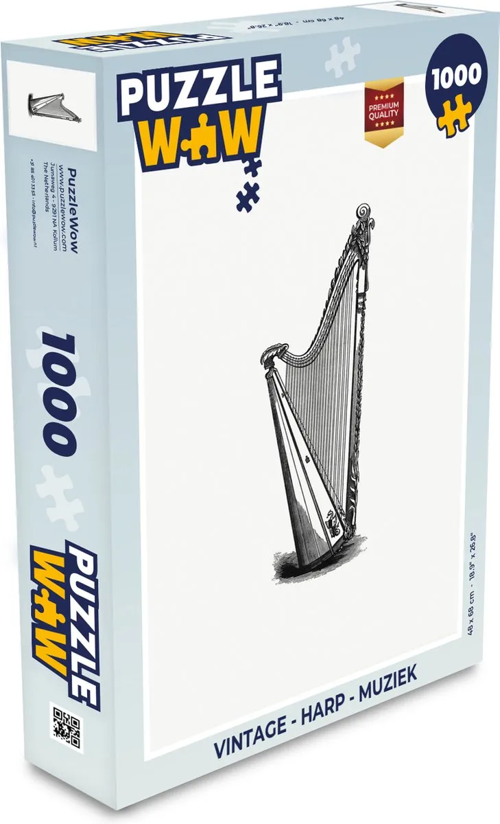 PuzzleWow Vintage Harp Legpuzzel 1000 Stuks