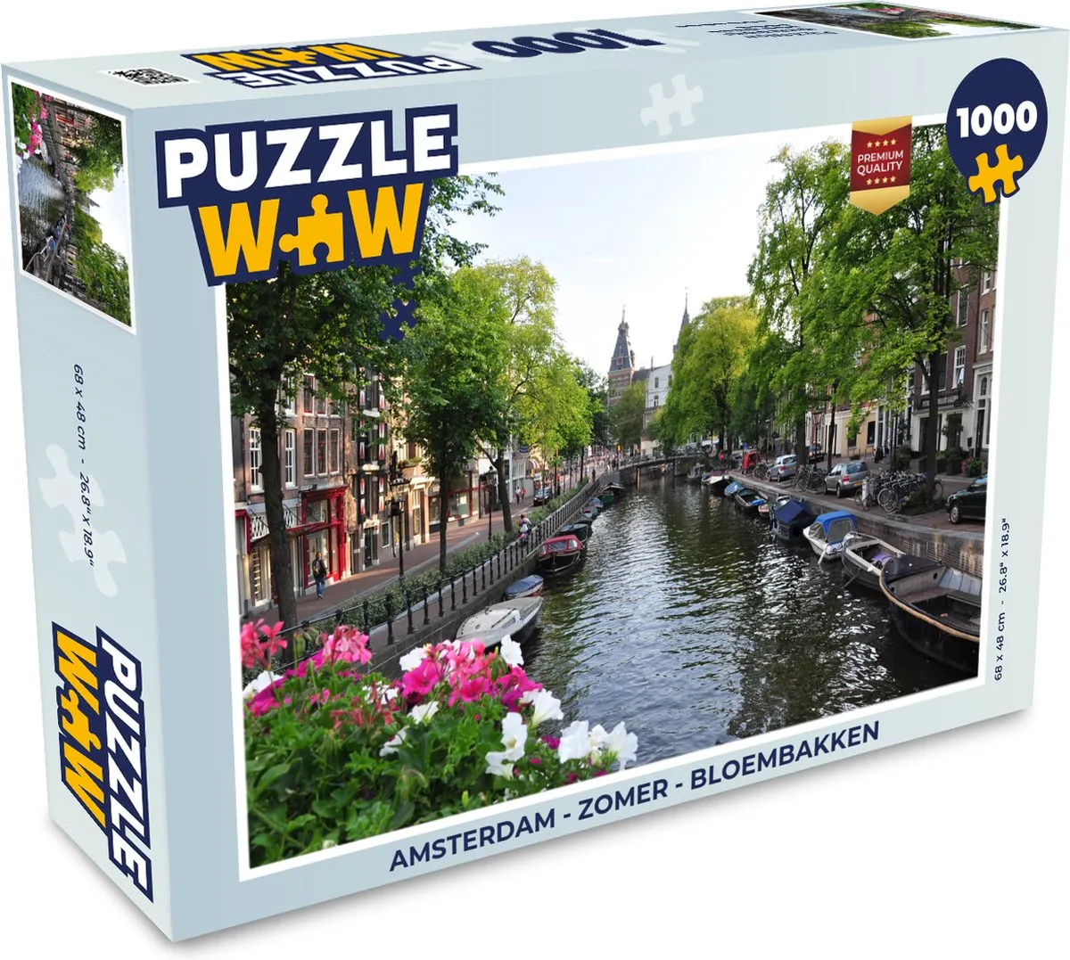 PuzzleWow Amsterdam Zomer Bloembakken Legpuzzel 1000 Stuks