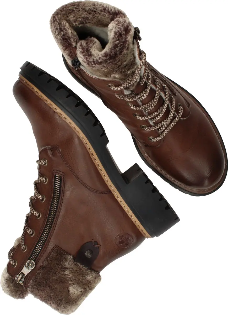 Rieker Veterboots Cognac Synthetisch - Maat 38 - afbeelding 5 van 6