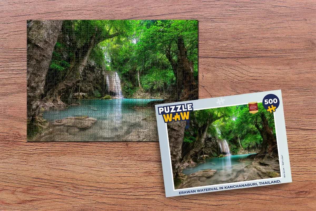 PuzzleWow Erawan Waterval Legpuzzel 500 Stuks - Multicolor