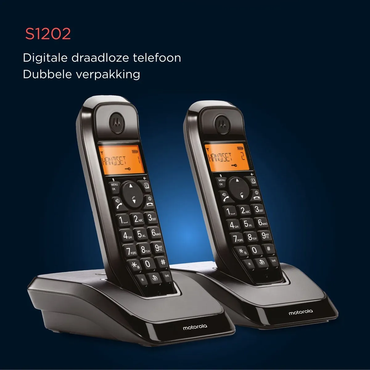 Motorola S1202 DECT Telefoon - 2 Handsets - Zwart