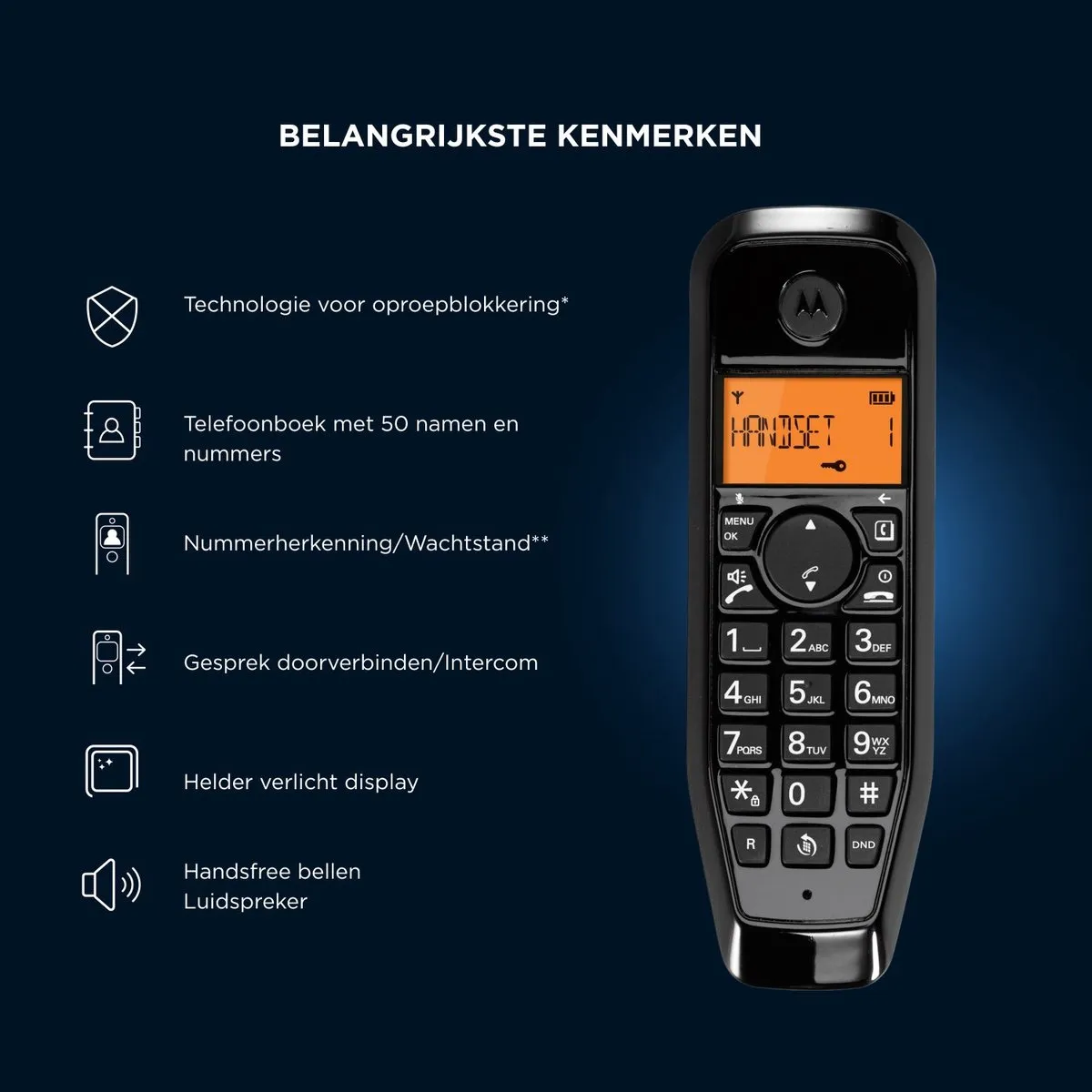 Motorola S1202 DECT Telefoon - 2 Handsets - Zwart