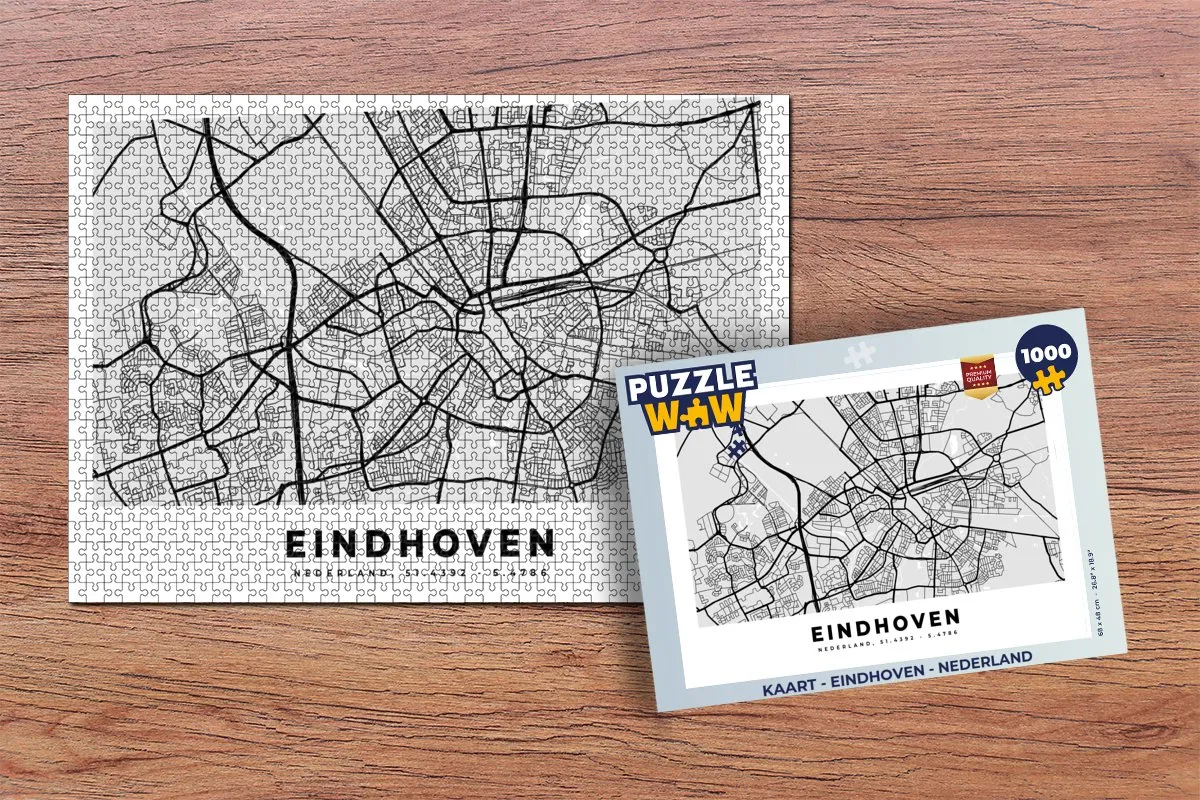 PuzzleWow Legpuzzel Eindhoven Nederland 1000 Stuks - Multicolor