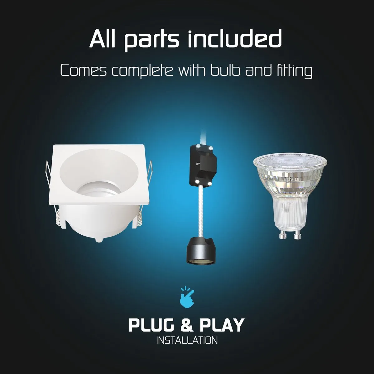 LEDVION 6x LED Inbouwspot 81x81mm GU10 - 2700K - 3W - Wit