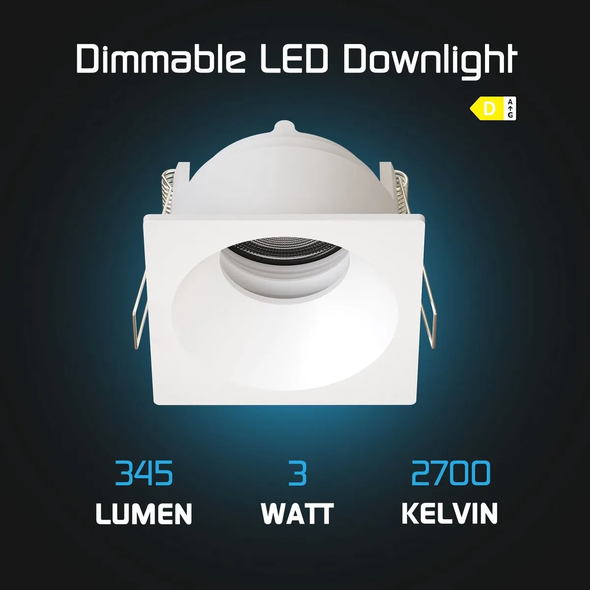 LEDVION 6x LED Inbouwspot 81x81mm GU10 - 2700K - 3W - Wit