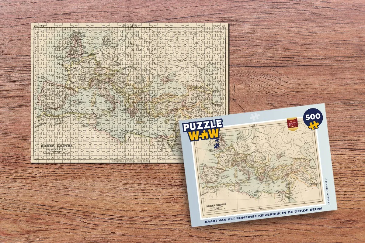 PuzzleWow Rome Landkaart Legpuzzel 500 Stuks - Multicolor