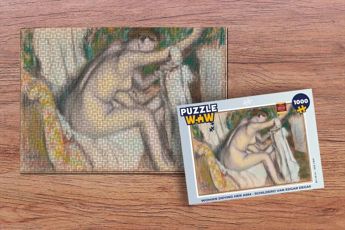 PuzzleWow Legpuzzel Woman Drying Her Arm - 1000 Stuks - Multicolor