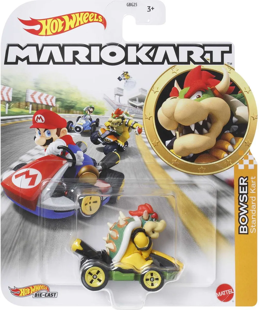 Hot Wheels Mario Kart Bowser Standard Kart - Vintage Multicolor