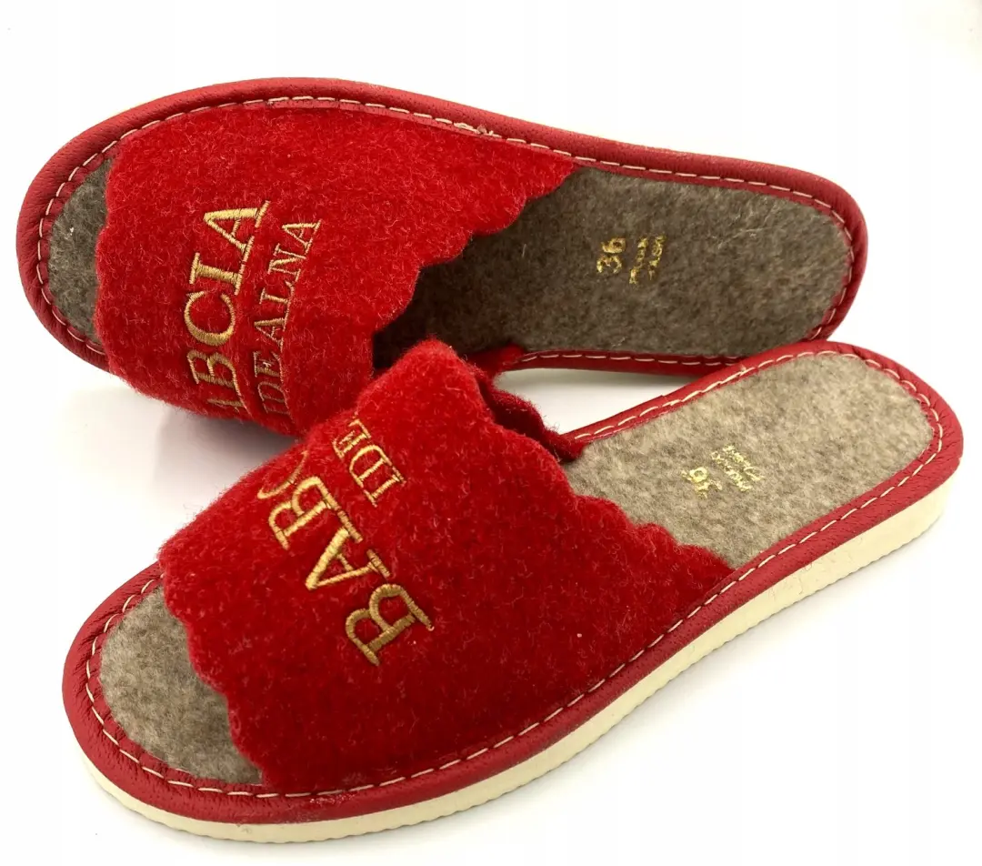 Dames Pantoffels Oma Rode Filc MAXIMUS Maat 38