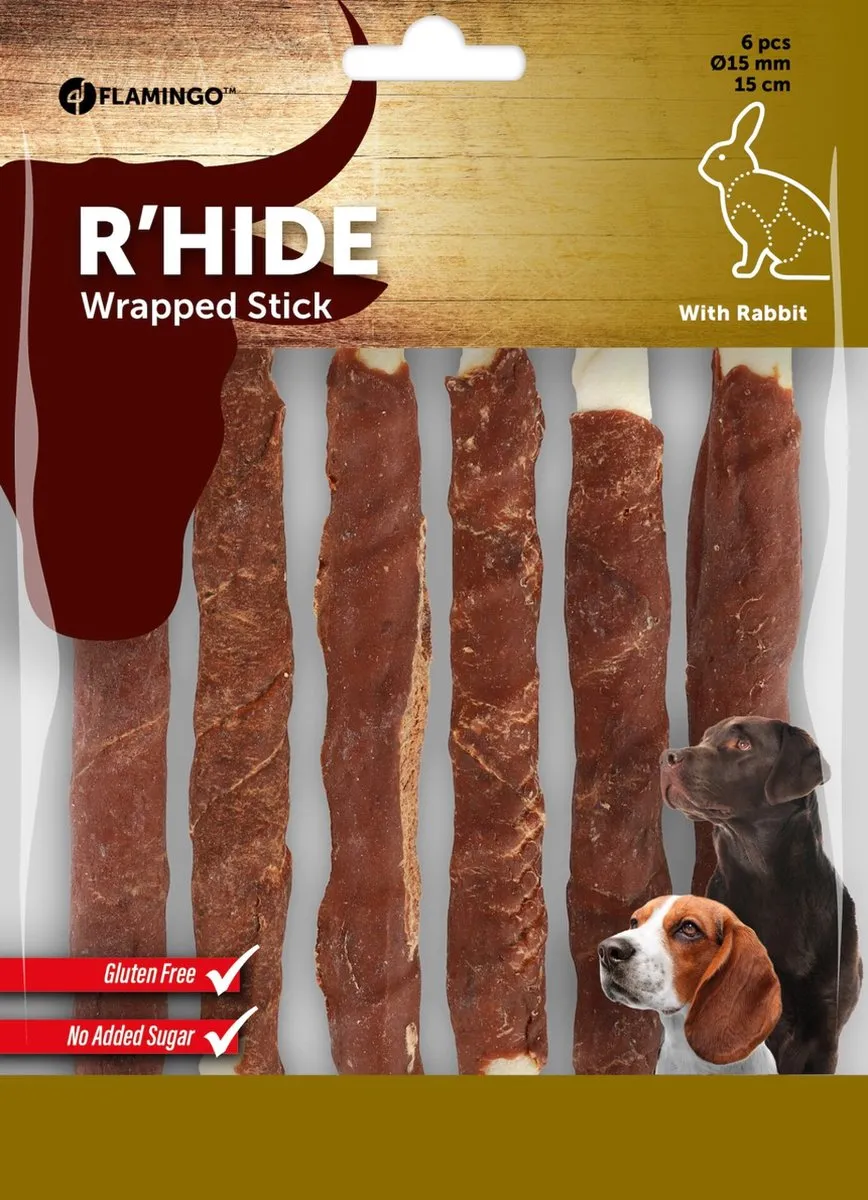 Flamingo R'hide Snack Staaf Konijn 15mm - 6 Stuks