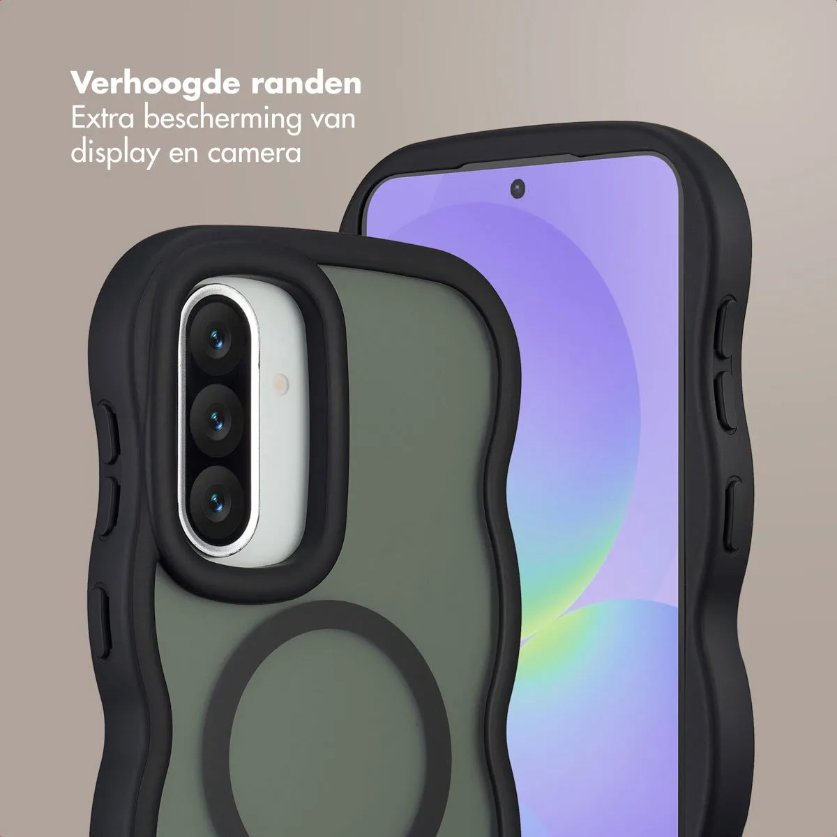 Selencia Wavy Case Samsung Galaxy A36/A56 - Zwart