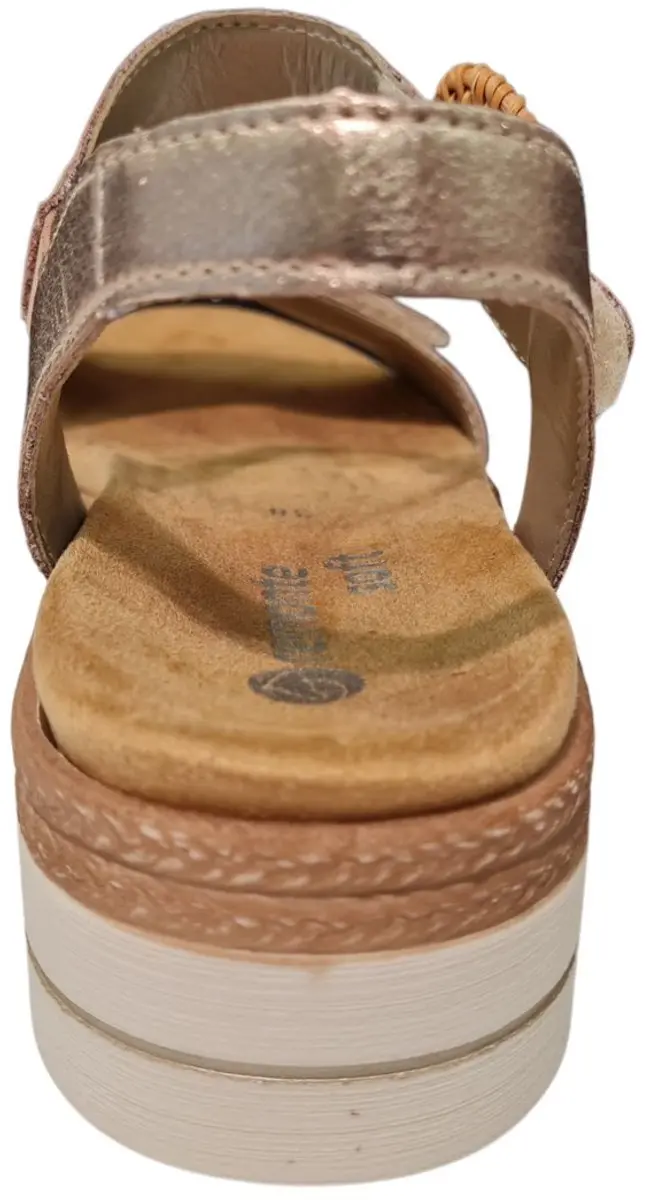 Remonte Gouden Leren Dames Sandalen - Goud - 39 - afbeelding 3 van 6