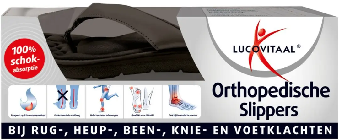 Lucovitaal Orthopedische Teenslipper Zwart