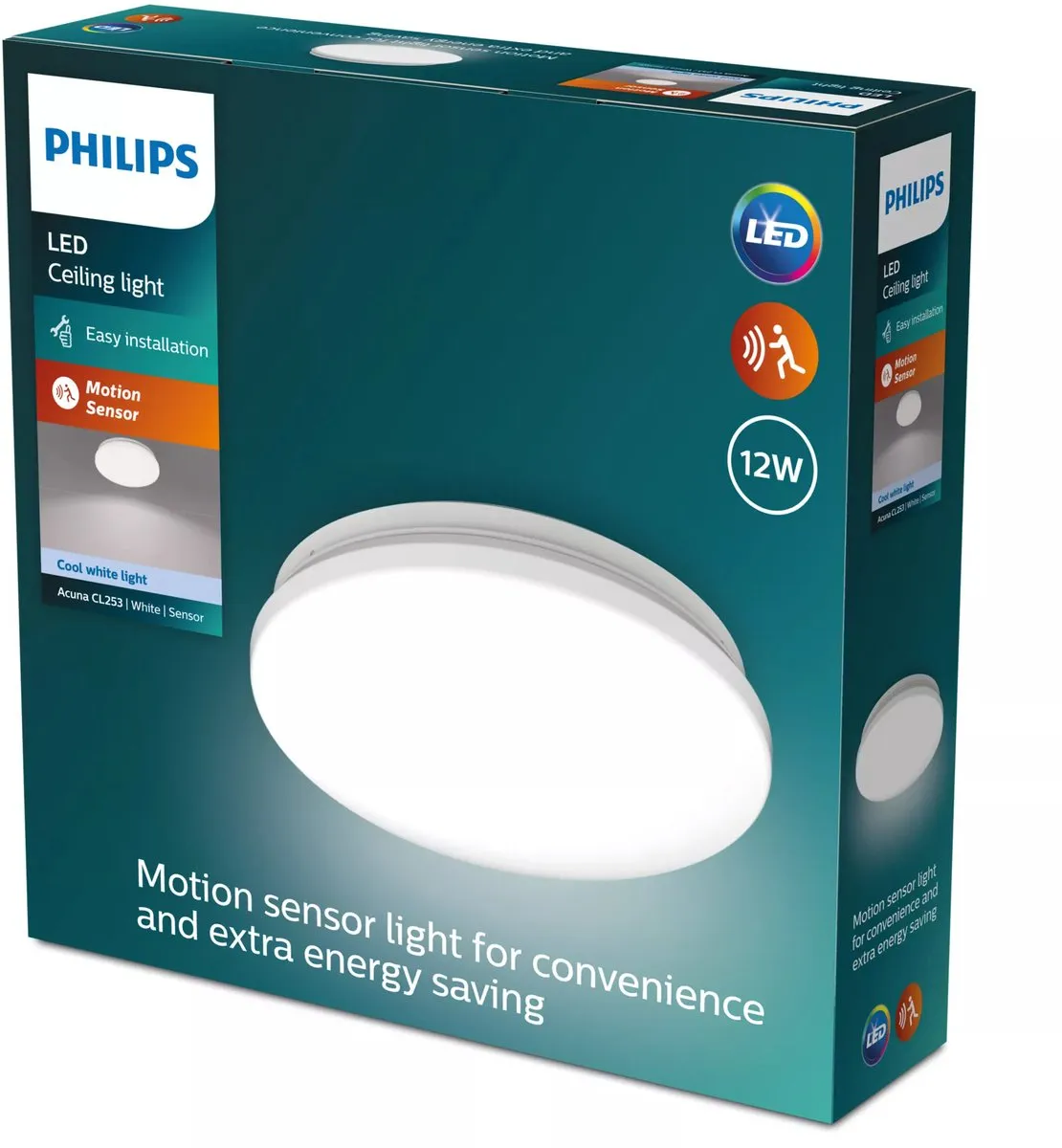 Philips Acuna Plafondlamp 12W - Koelwit 4000K met Sensor