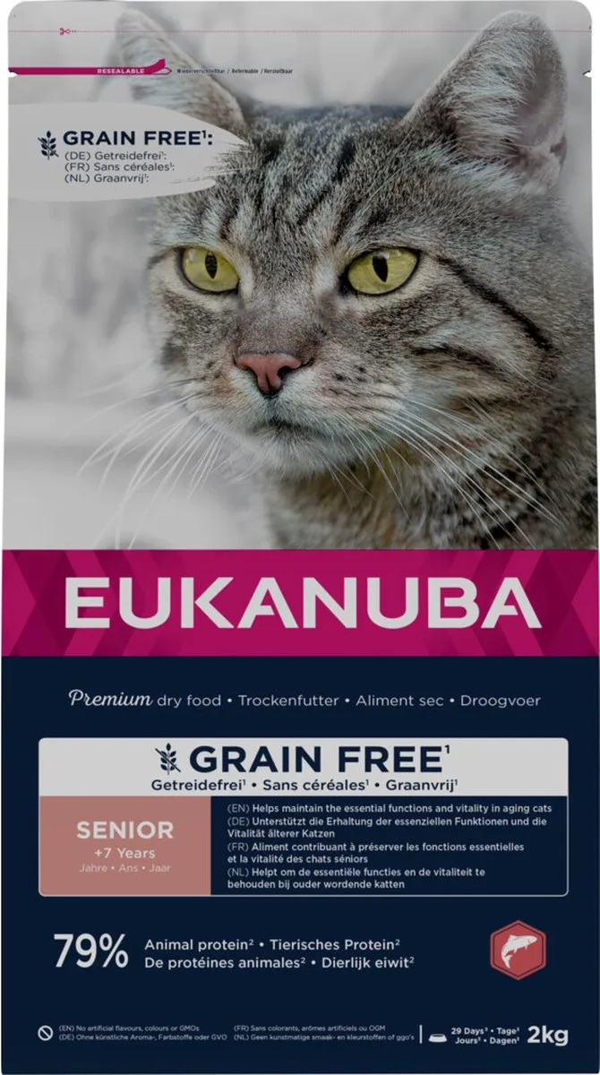 Eukanuba Droog Kattenvoer Senior Graanvrij Zalm 2kg