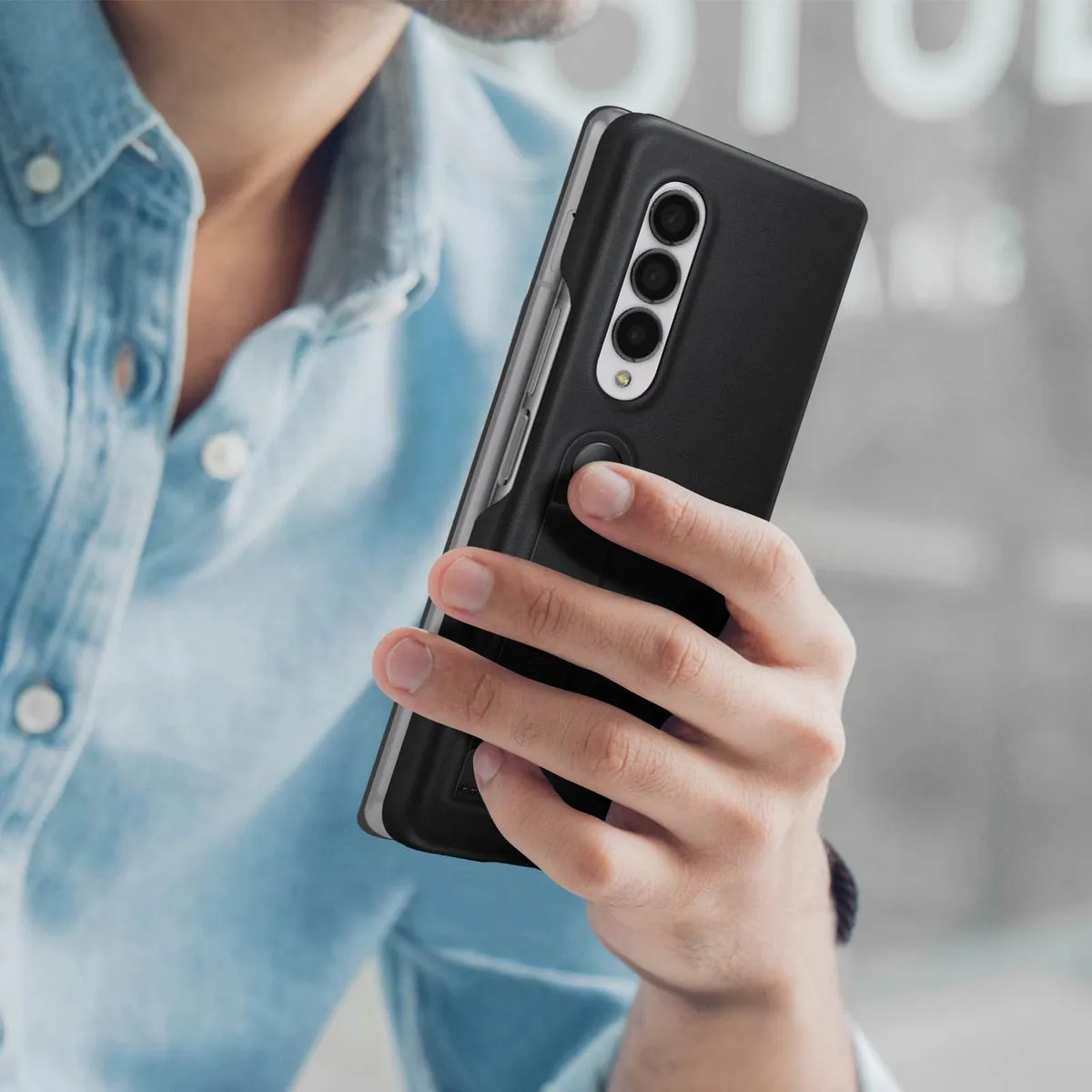 Samsung Galaxy Z Fold3 Lederen Flip Hoesje EF-FF926LBEGWW - Zwart