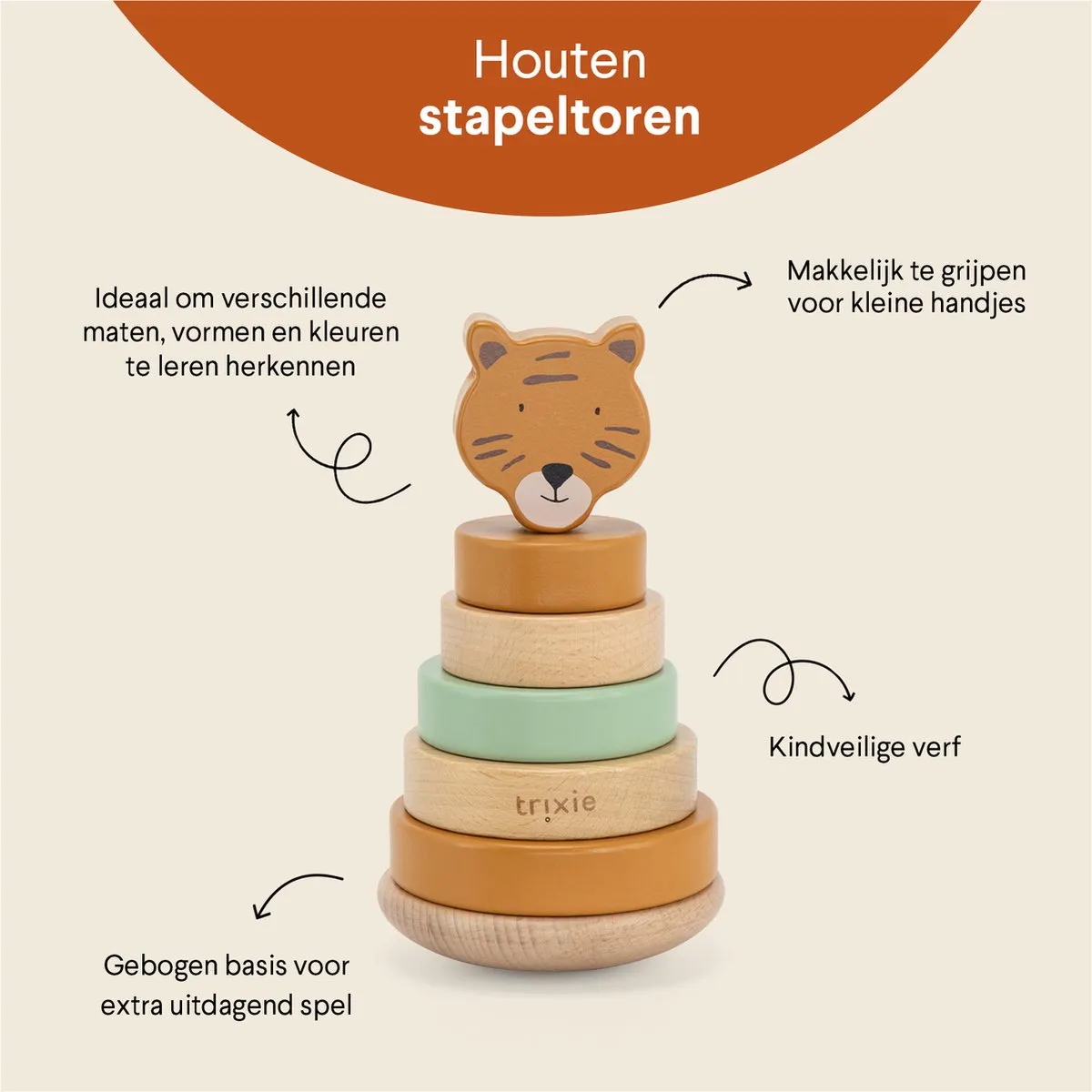 Trixie Houten Stapeltoren Mr. Lion 36-153 - Leeuw