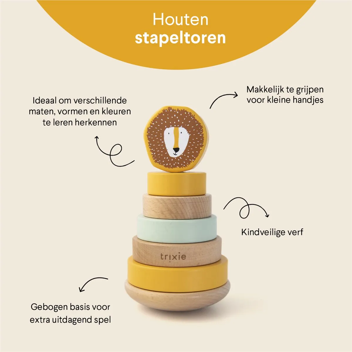 Trixie Houten Stapeltoren Mr. Lion 36-153 - Leeuw