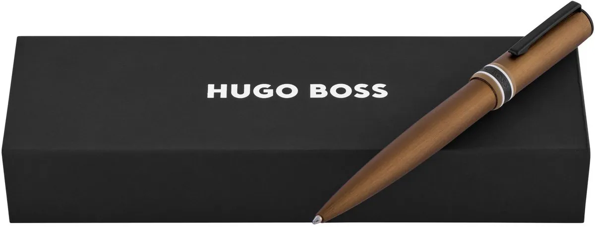 Hugo Boss Pen Arche Brushed Ring - Camel