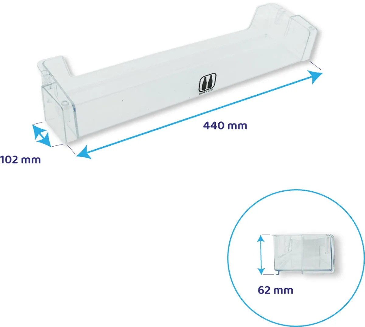 Whirlpool Flessenhouder 481010648457 - Transparant