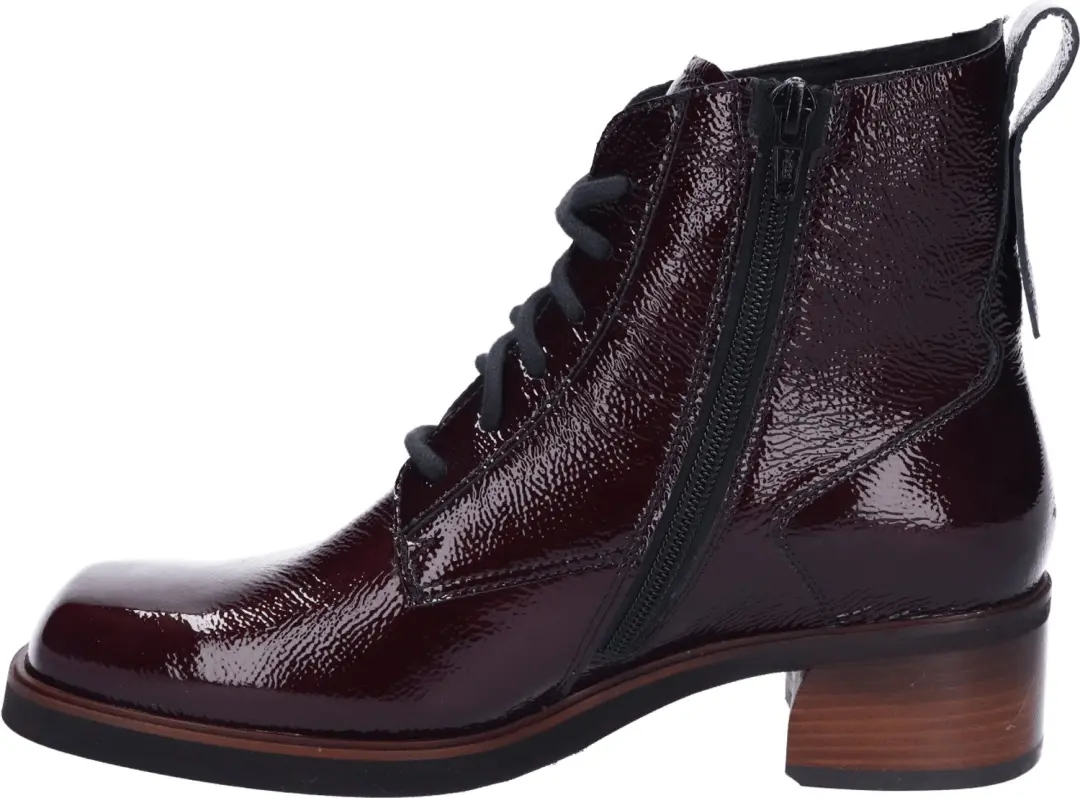 Durea Dames veterboot 9813 Wijdte K Bordeauxrood Maat 40