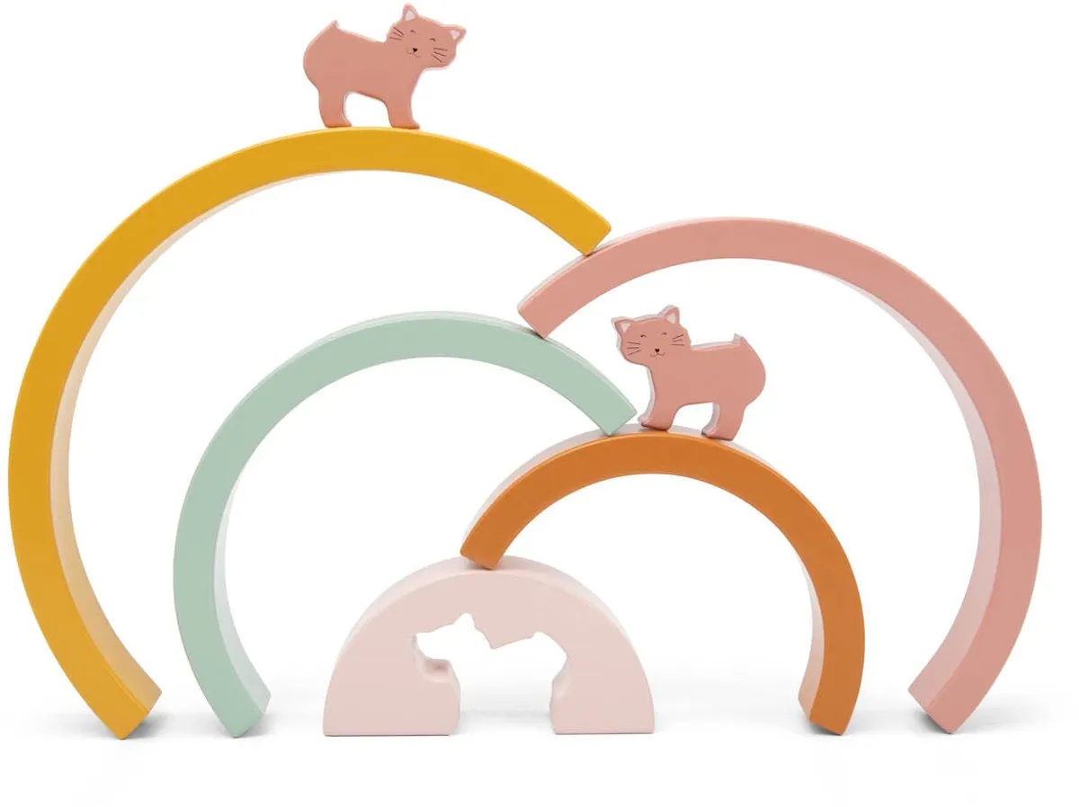 Trixie Houten Stapelregenboog Mrs. Cat 36-312 - Stapelspel