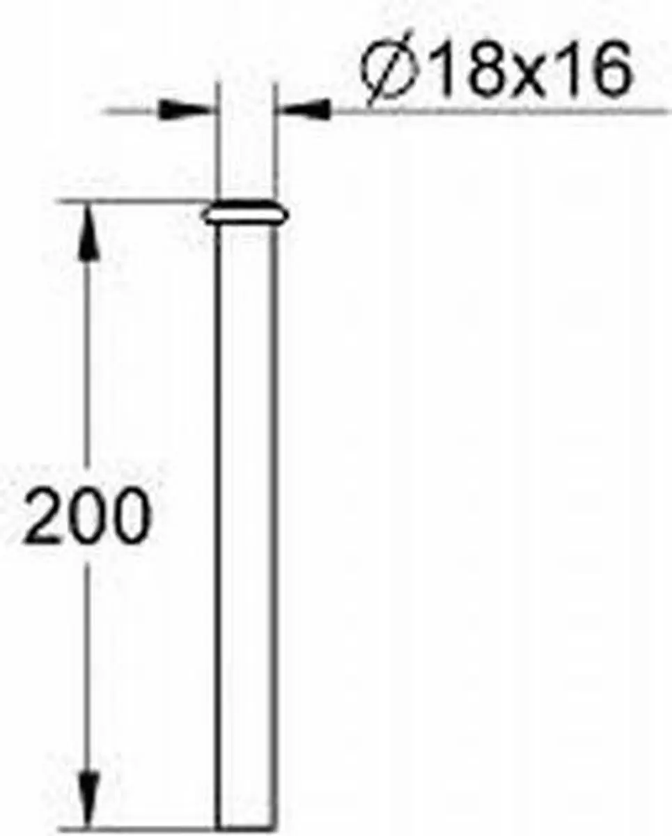 Grohe Urinoirspoelpijp 20cm 18mm - Chroom - afbeelding 5 van 5