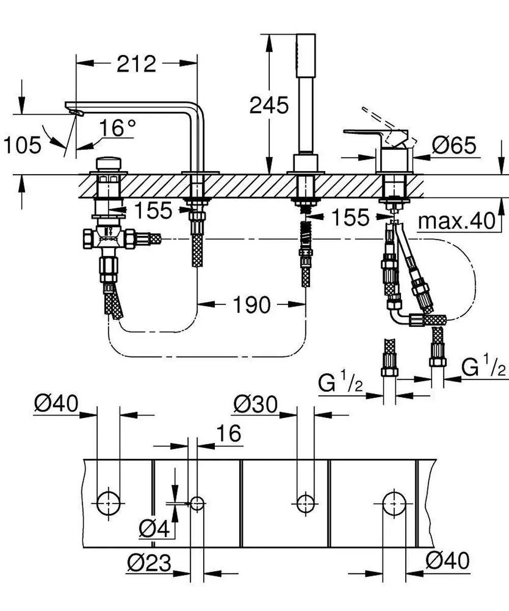 Grohe Linaere New Badkraan 19577001 - Chroom - afbeelding 4 van 4