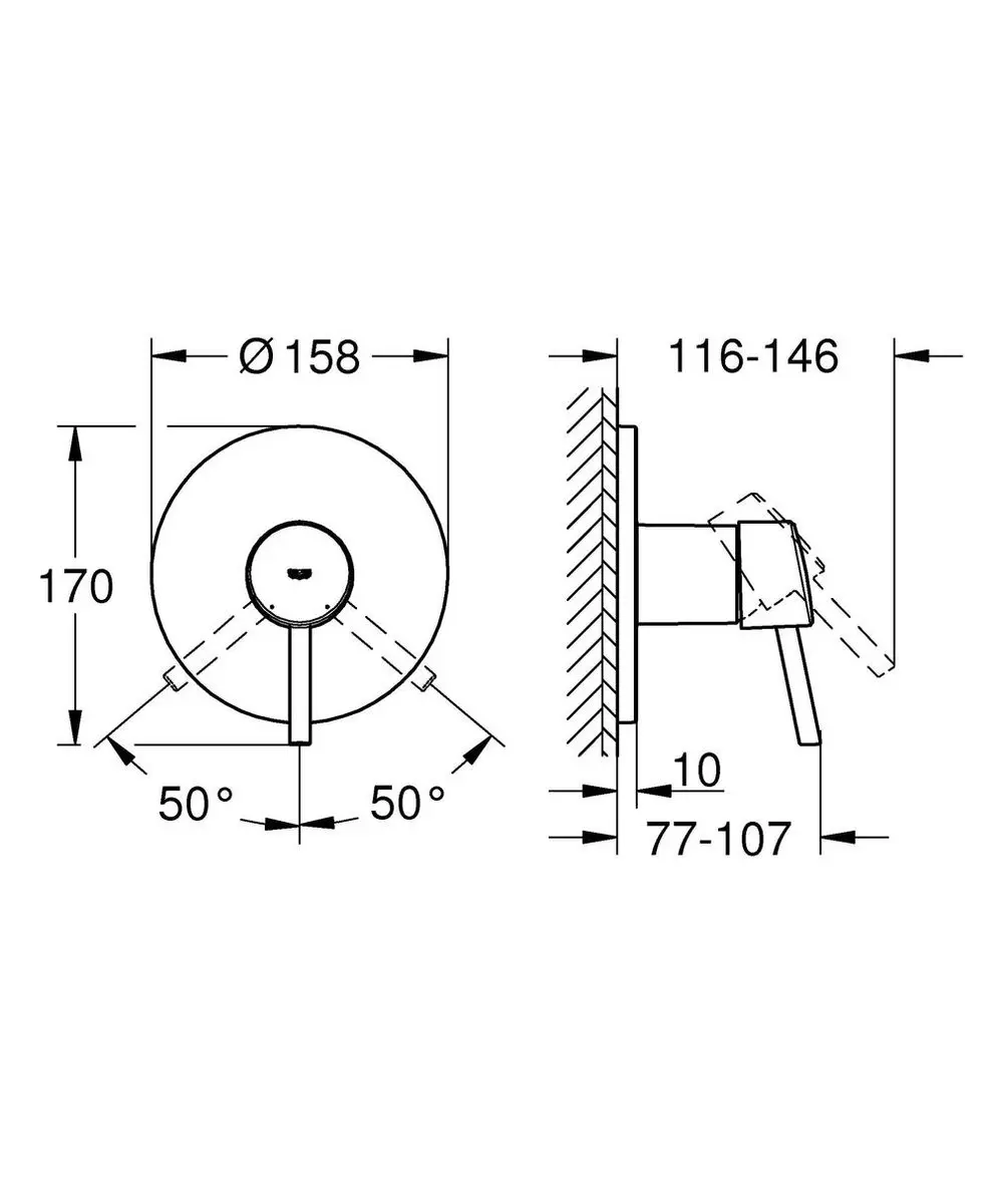 Grohe Concetto 24053001 Douchemengkraan - Chroom - afbeelding 3 van 5