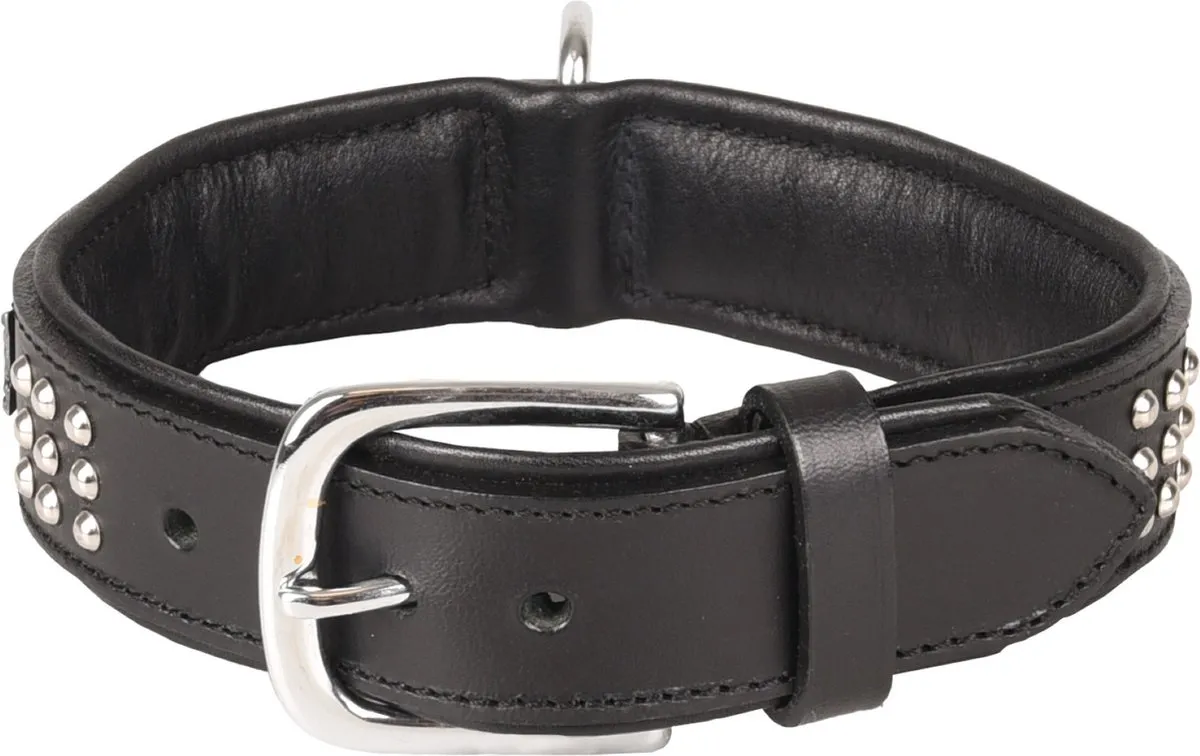 Flamingo Sedona Halsband - Leder Zwart M 34-40cm
