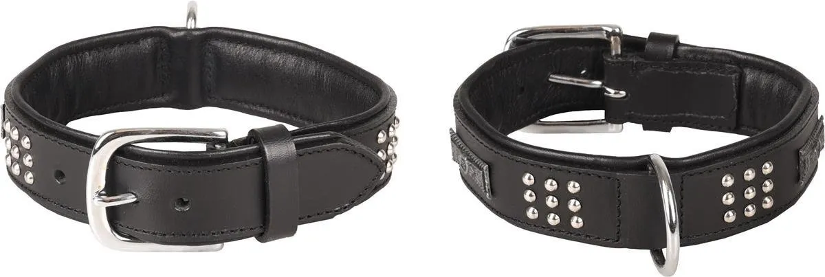 Flamingo Sedona Halsband - Leder Zwart M 34-40cm