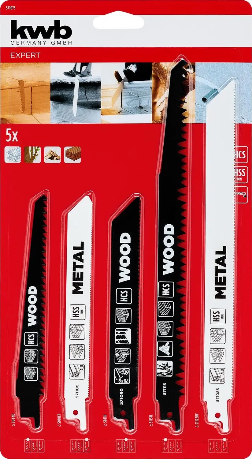 KWB Reciprozaagbladen Set 5-delig 571075 - afbeelding 2 van 2