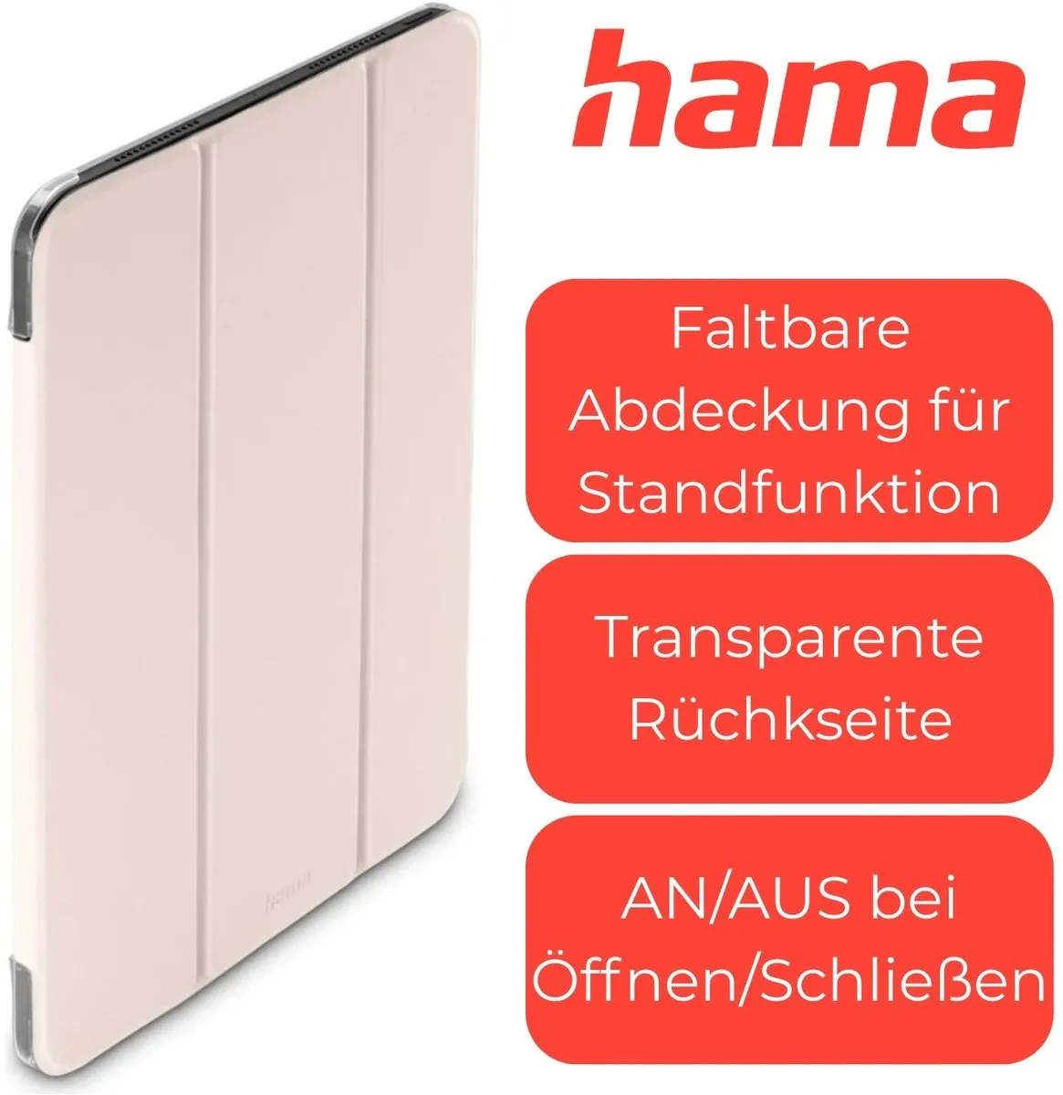 Hama Tablethoes iPad Pro 11 Fold Clear - Roze