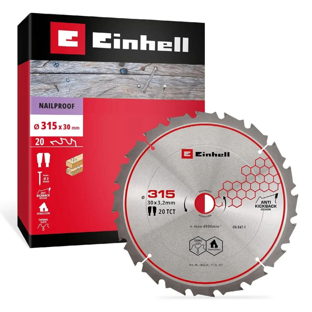 Einhell cirkelzaagblad, spijkerbestendig, Ø 315 x 30 mm, 20 tanden