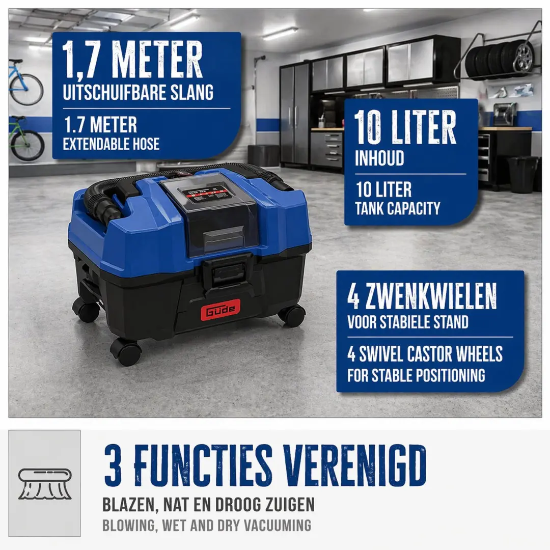 Güde 58562 Accu Nat-Droogzuiger 10L - 18V - afbeelding 6 van 6