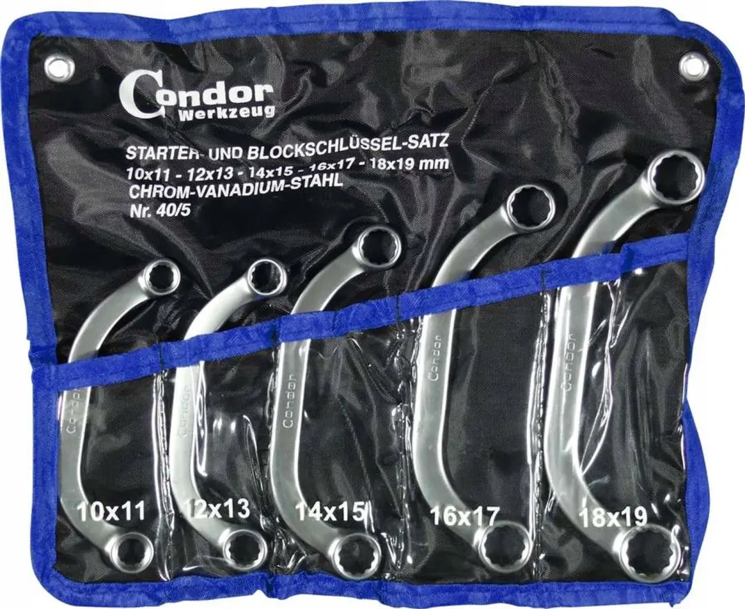 5x Koppelingssleutels 10-19 mm, Type C, Chroom-Vanadium