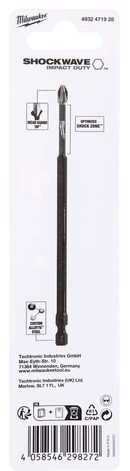 Milwaukee Shockwave PZ2 Bit 150mm - 1 Stuk - afbeelding 2 van 5