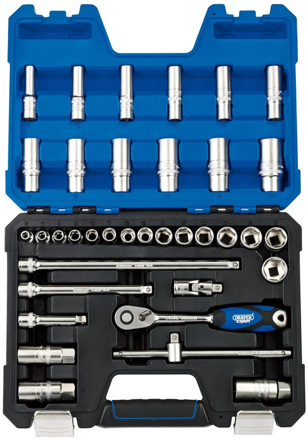 Draper Expert 3/8" Metrische doppenset met ratel, 36-delig