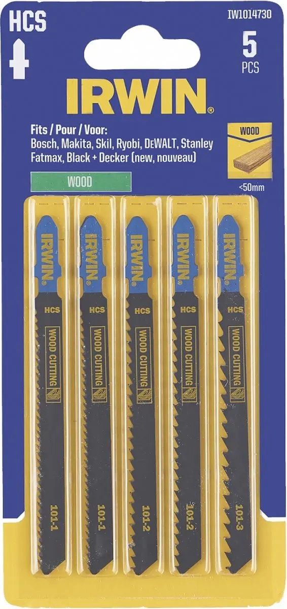 Irwin IW1014730 Set Decoupeerzaagbladen Hout - 5 Stuks - afbeelding 2 van 2