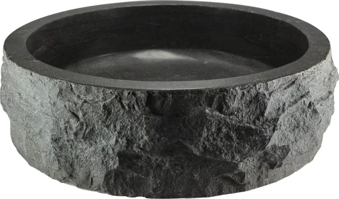 Saqu Raw Ronde Waskom Ø40x12cm Natuursteen - Zwart - afbeelding 6 van 6