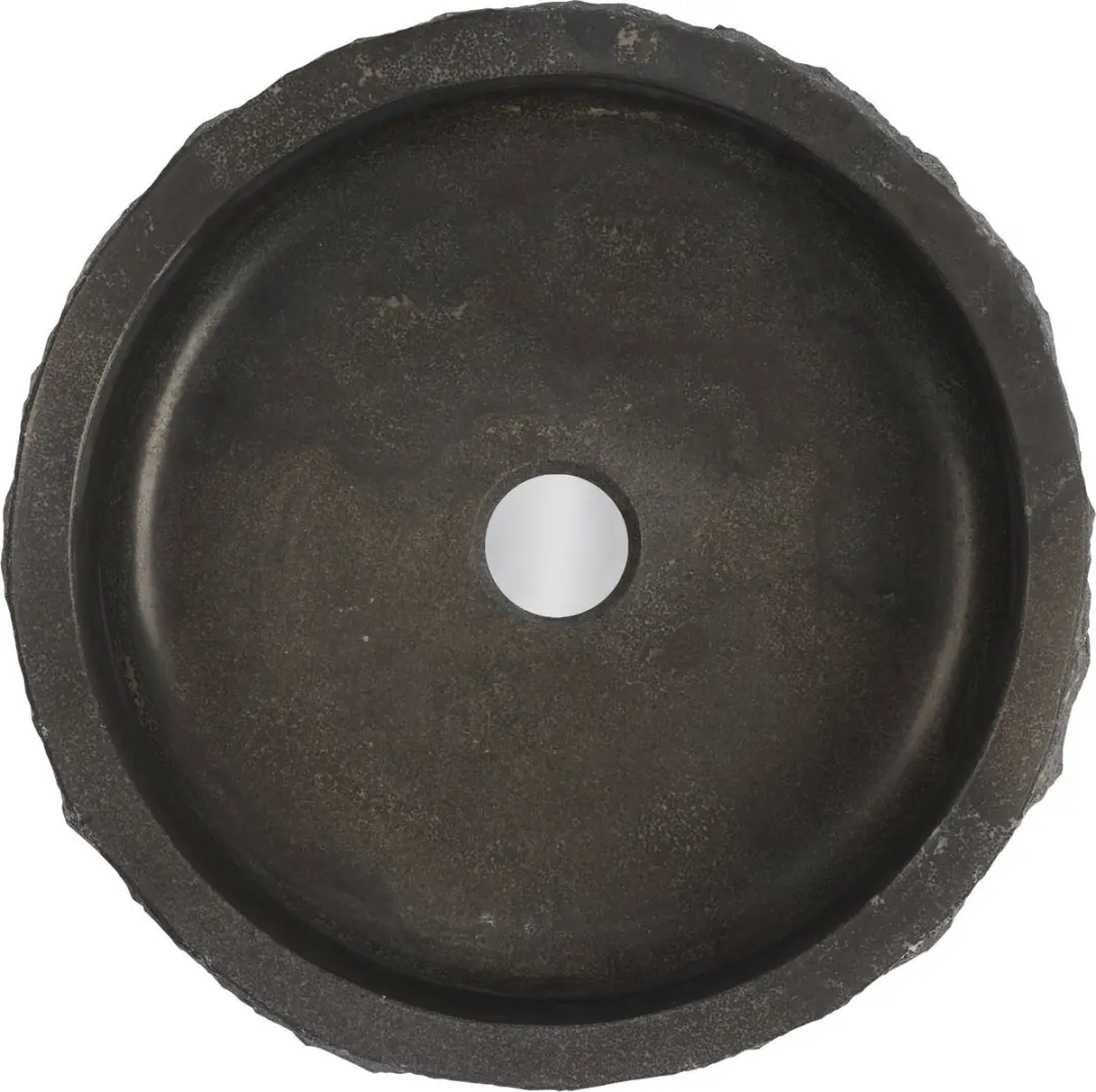 Saqu Raw Ronde Waskom Ø40x12cm Natuursteen - Zwart - afbeelding 2 van 6