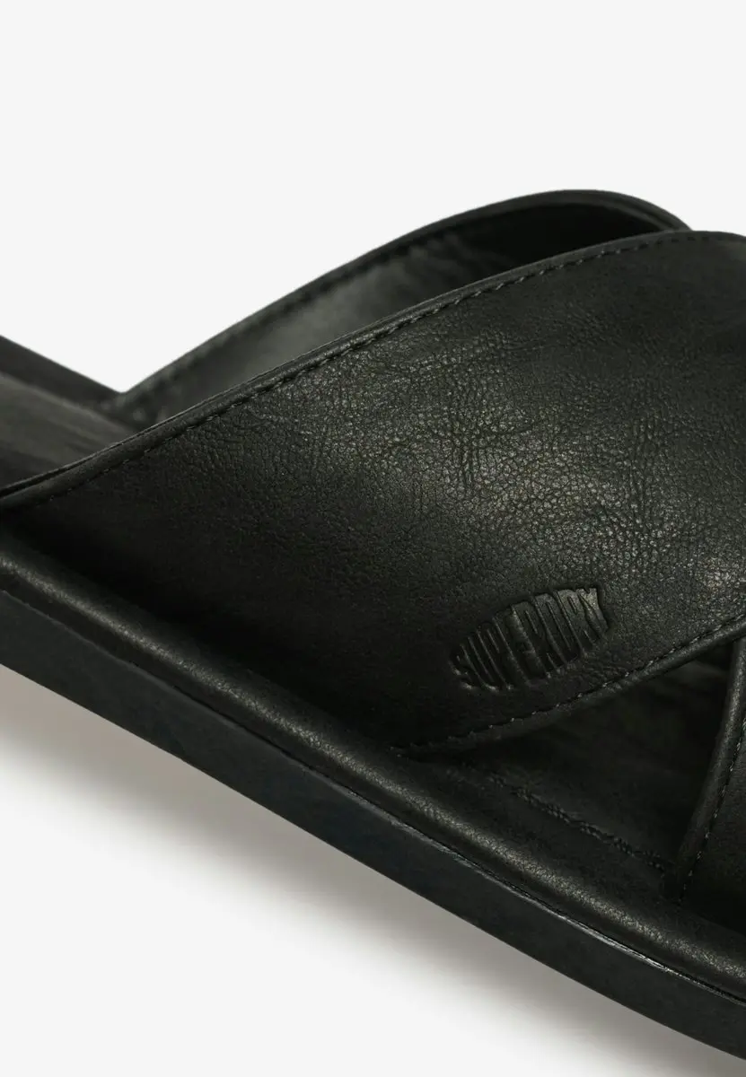 Superdry Vintage Cross Strap Slippers - Zwart - afbeelding 2 van 6