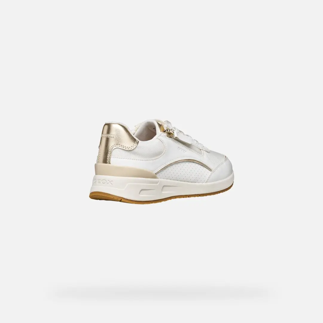 Geox Bulmya Dames Sneakers - WIT/LICHTGOUD - Maat 40 - afbeelding 6 van 6