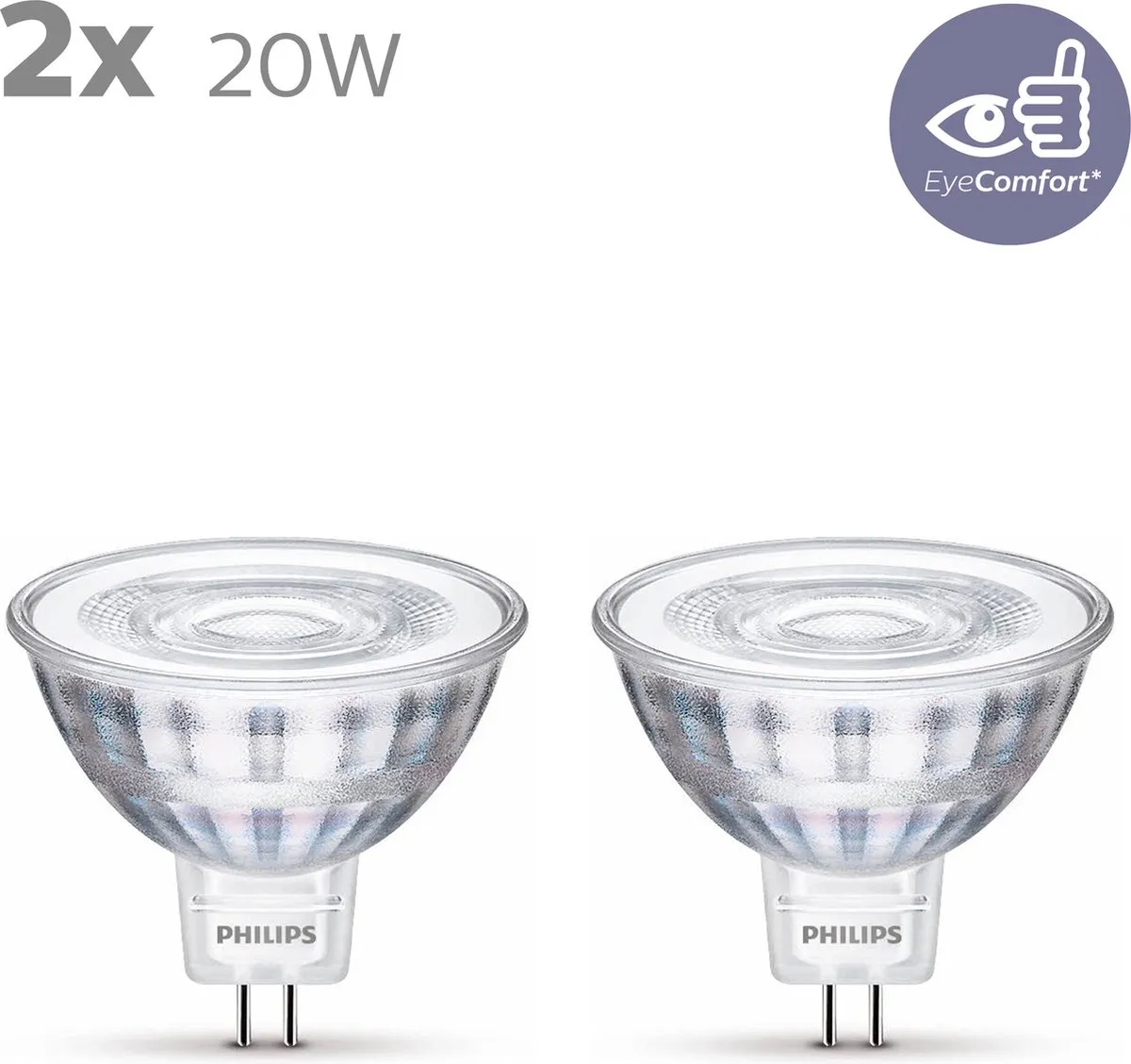 Philips LED Spot GU5.3 20W Warm Wit - 2 Stuks