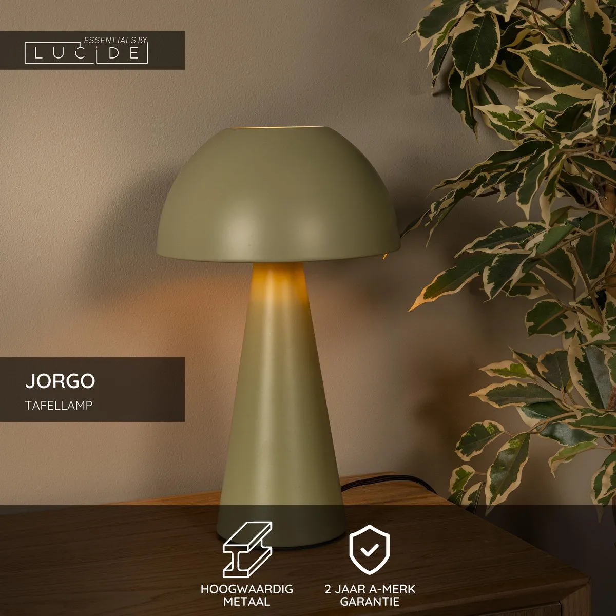 Lucide JORGO Tafellamp - Ø20cm Groen