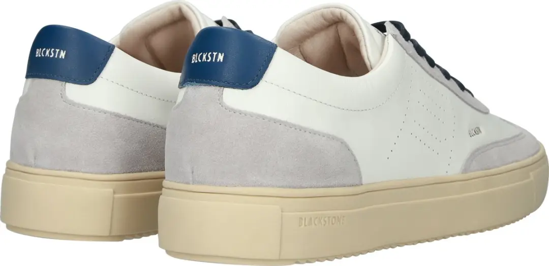Blackstone Slate Harper Perf DG518 Witte Blauwe Sneakers - afbeelding 4 van 6