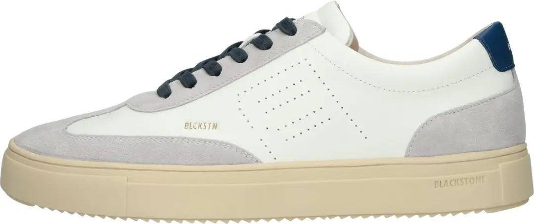 Blackstone Slate Harper Perf DG518 Witte Blauwe Sneakers - afbeelding 2 van 6